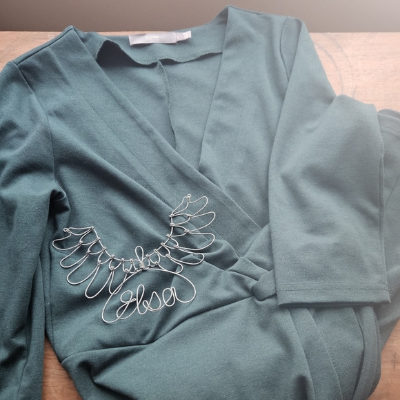 B.Young sz. Xs faux wrap style emerald green - Picture 1 of 6